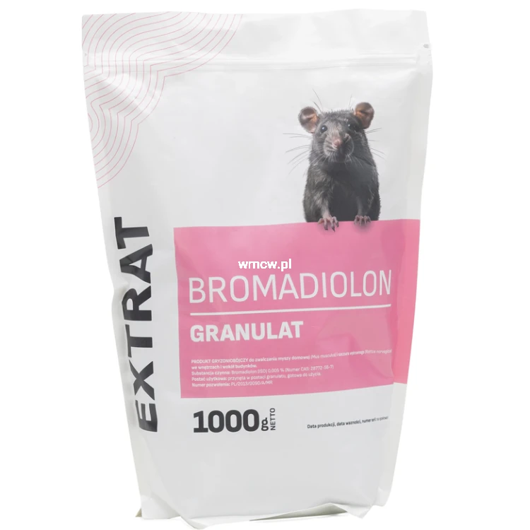 Trutka na myszy i szczury, granulat 1kg, bromadiolon, Extrat