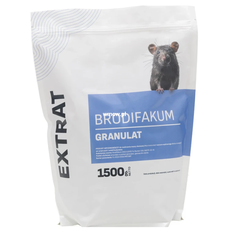 Trutka na myszy i szczury, granulat, 1,5kg,brodifakum, Extrat